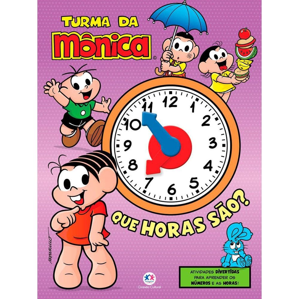 Livro + Relógio - Turma Da Mônica - Que Horas São
