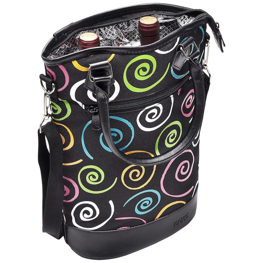 Bolsa Térmica Para Transporte de Vinhos Tirrinia até 2 Garrafas, Preta Aspiral