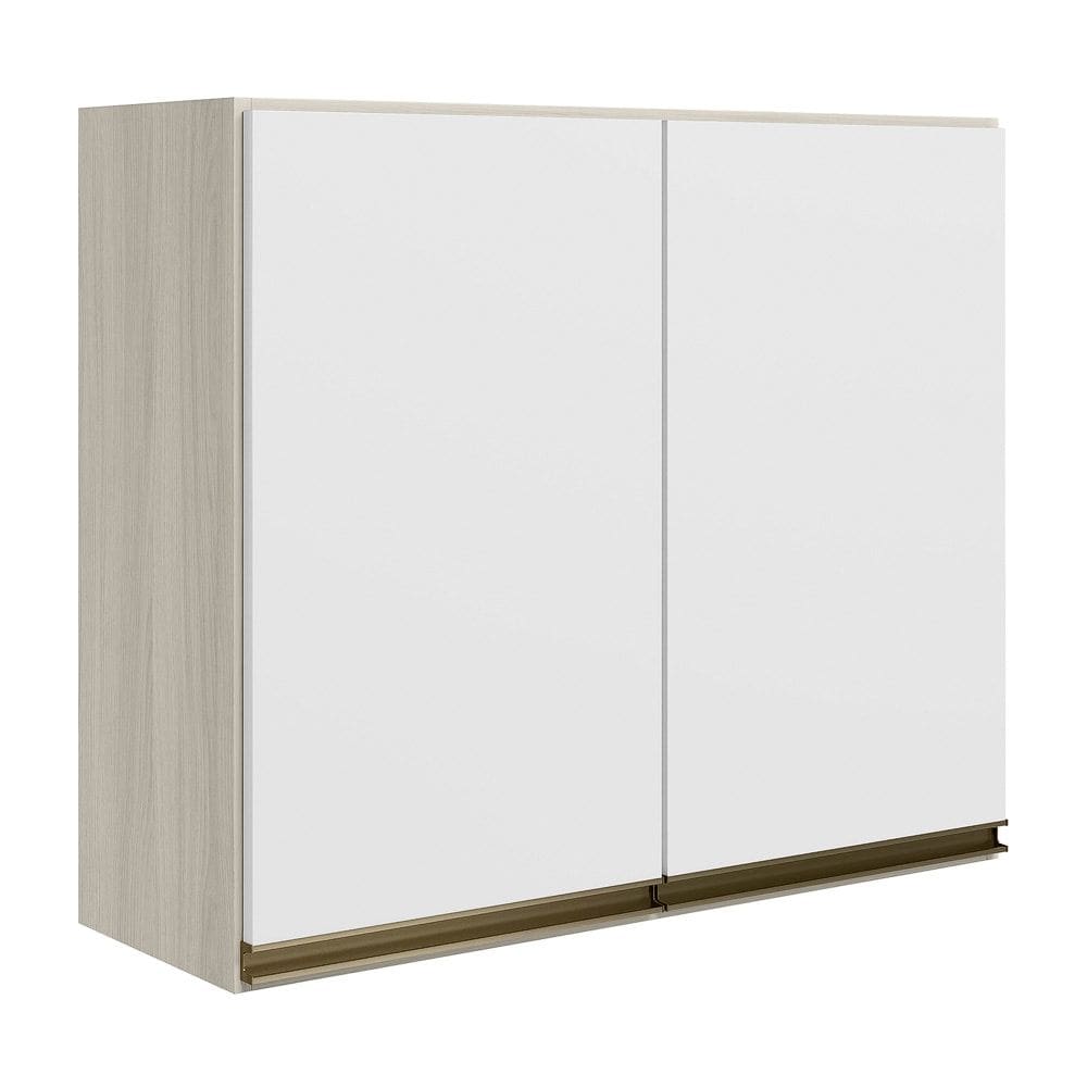 Armario Aereo 2 Portas MDF 80 cm Kali 12211 Bianco Toq Branco Uv Nicioli