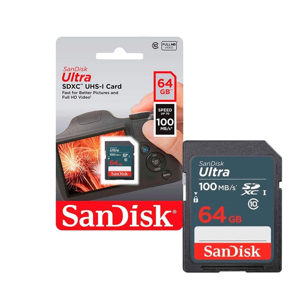 Cartão Memória Sd Sandisk Ultra 64Gb, Classe 10, 100Mb/S