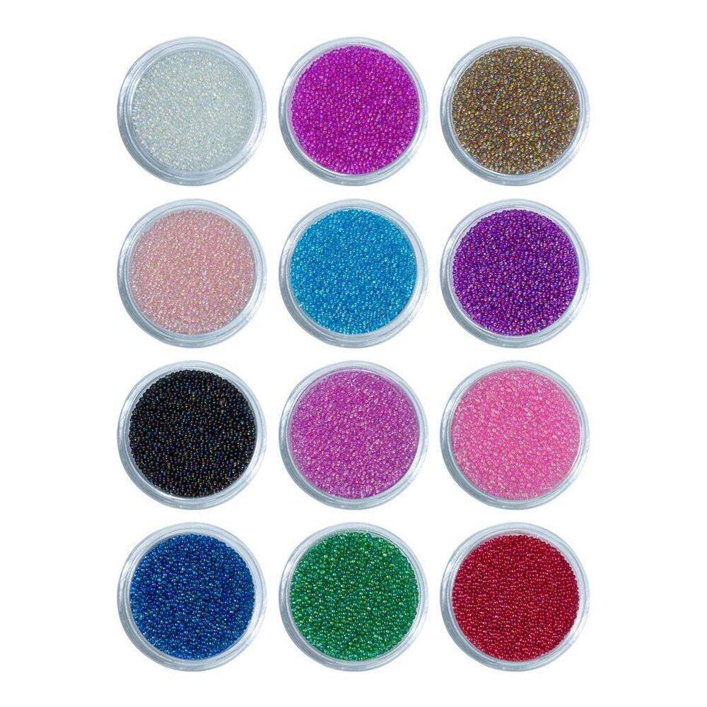 Kit 12 Caviar Decoração Encapsulamento De Unhas Gel Nail Art