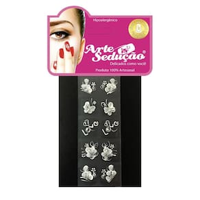 Kit 50 Adesivos Unhas Arte Sedução, Artesanal, Branquinho