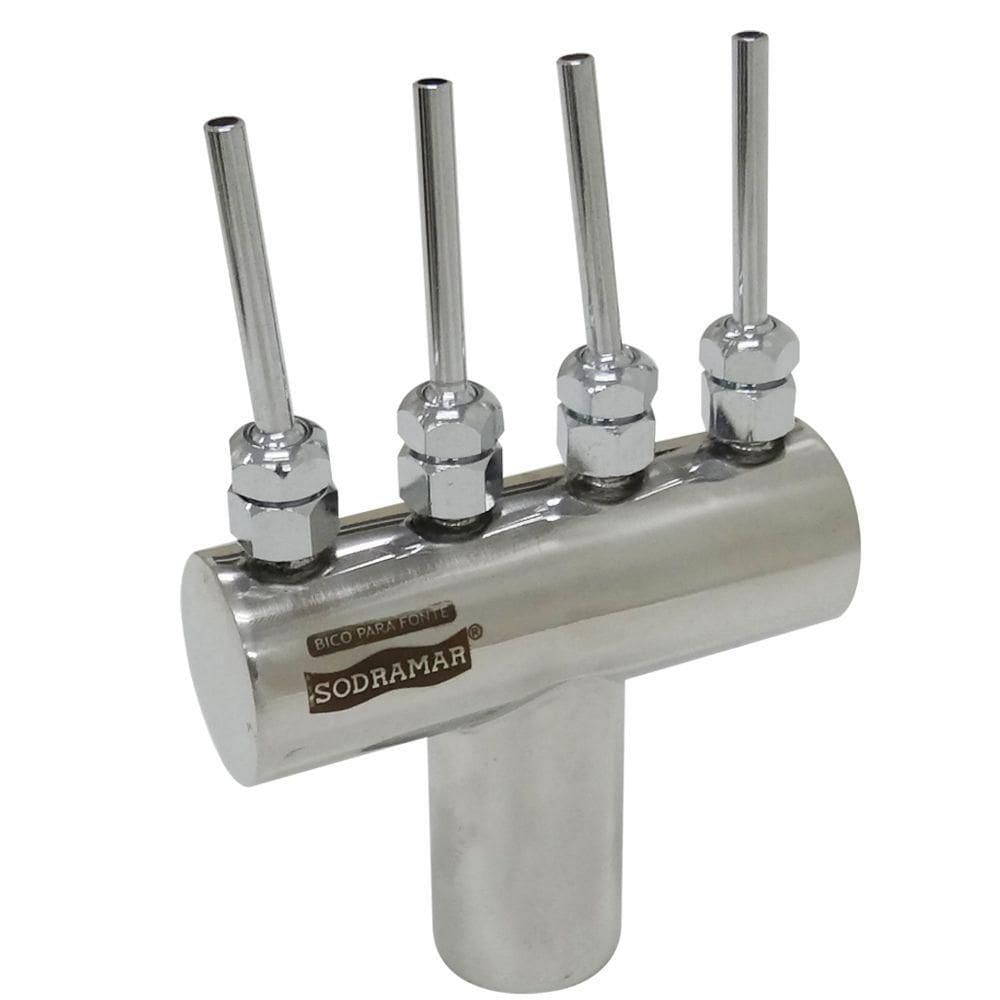 Bico Leque 4 Saídas Em Inox Para Chafariz Fontes E Lagos - Sodramar