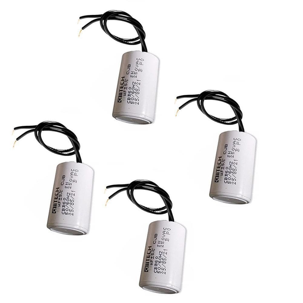 Kit 4 Capacitores 2 Fios Metalizados Motor 18Uf 250 Vac Mvm