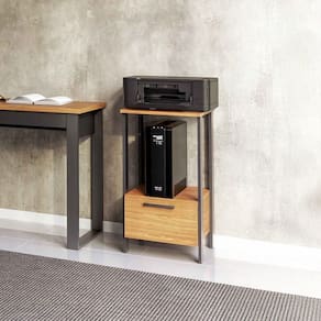 Mesa Auxiliar com 1 Gaveta Industrial Freijó/Preto