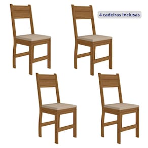 Conjunto 4 Cadeiras para Cozinha Milano Carvalho/Savana