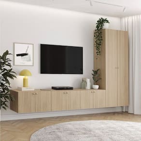 Rack Modular 4 Módulos 8 Portas Frame CabeCasaMadeiraMadeira Acácia