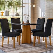 Mesa Anitta 900X900 (Tp18Mm) New Ceval Ype/Preto