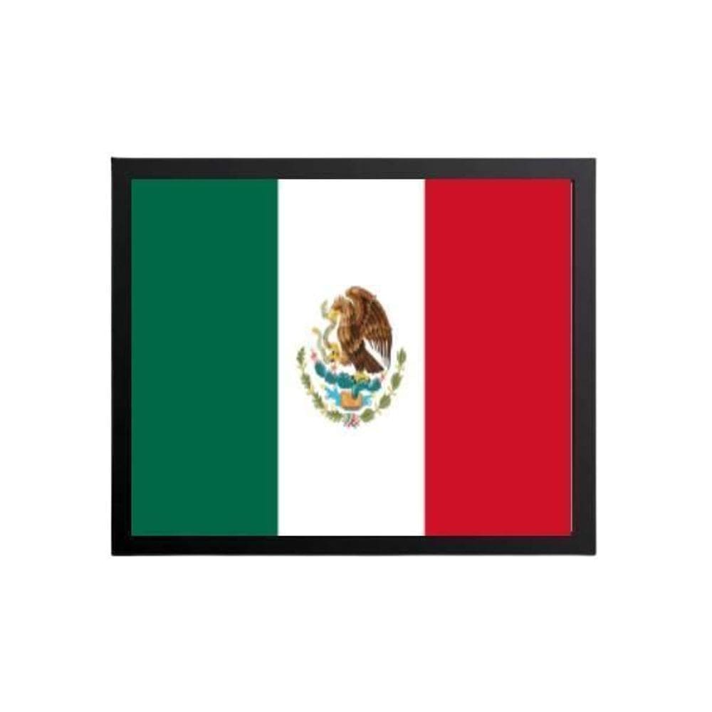 Quadro Decorativo Bandeira México Moldura Preta 24X18Cm