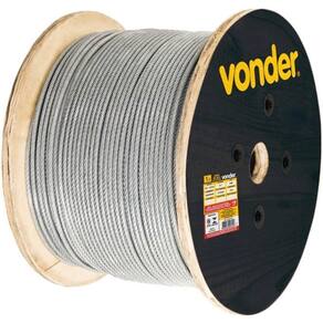 Cabo Aço Alma Fibra 6X7 Galvanizado Plastificado 100M Vonder