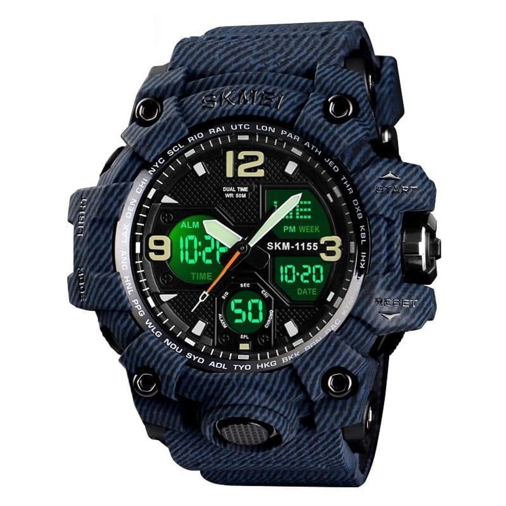 Relógio Masculino Esportivo Digital Skmei 1155 Jeans Azul