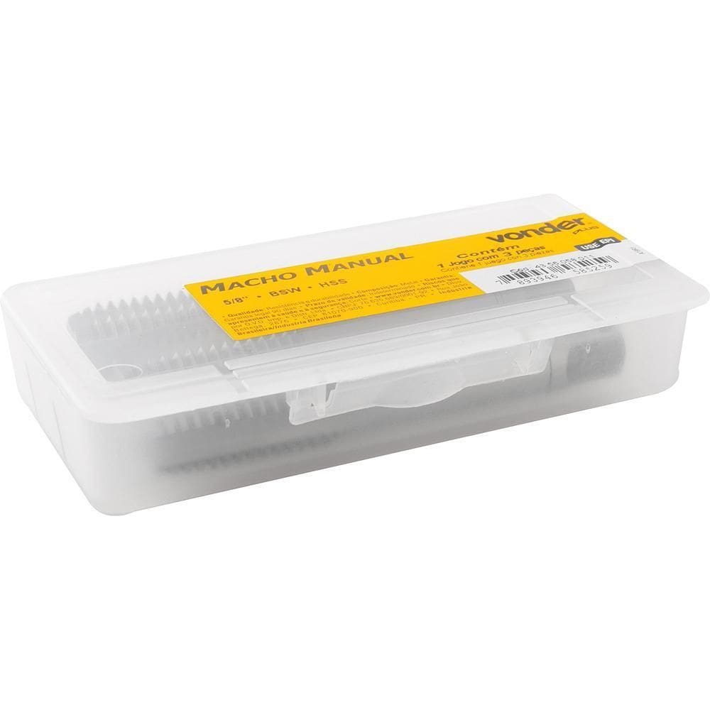 Macho Manual Aço Rápido 5/8`` Bsw Jogo 3 Peças Vonder Plus