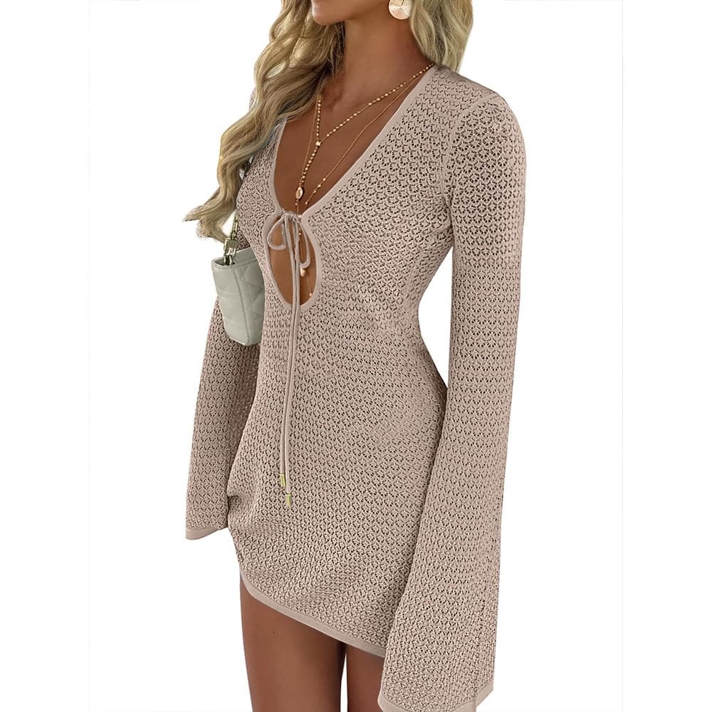 Swimsuit Cover Up ANRABESS Crochet Swimwear Beach Dress Women