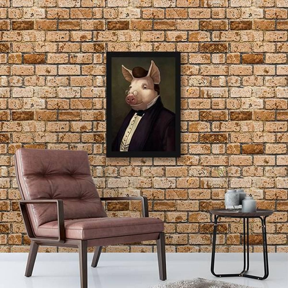 Quadro Decorativo Porco Nobre 34x23cm