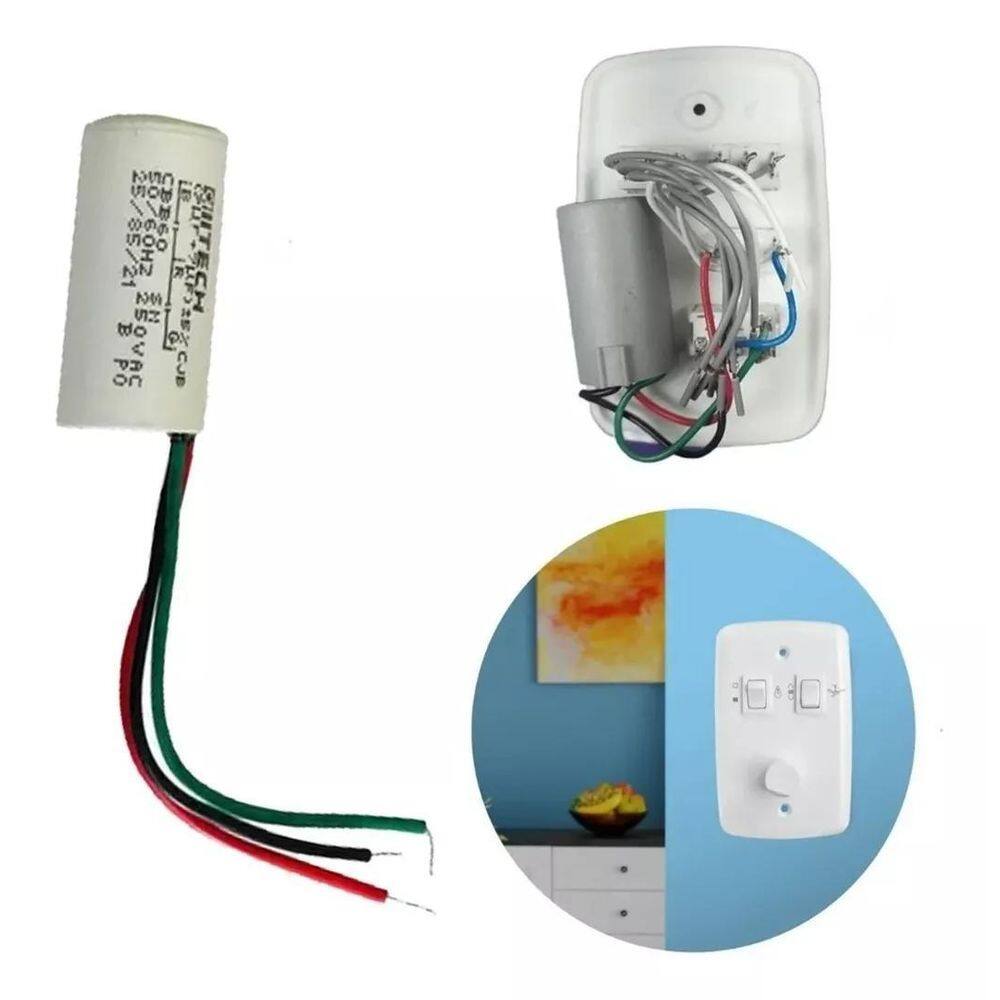 Capacitor Motores E Ventiladores 3 + 7Uf X 250V - 3 Fios