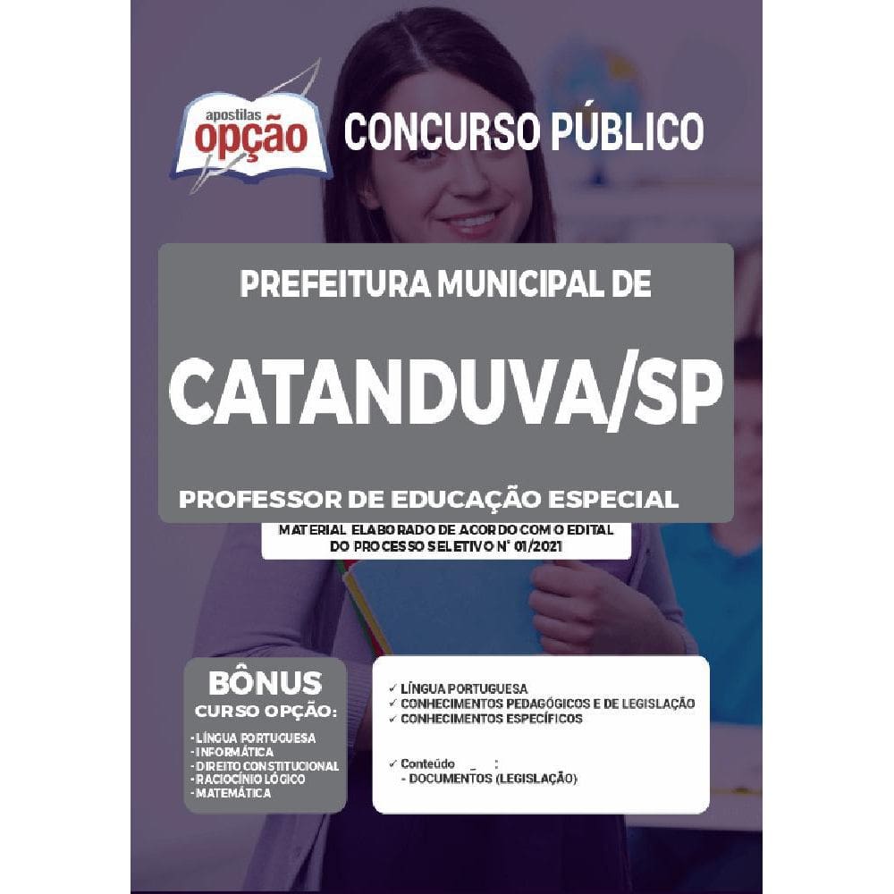 Apostila Concurso Catanduva SP 2021 - Prof. Especial