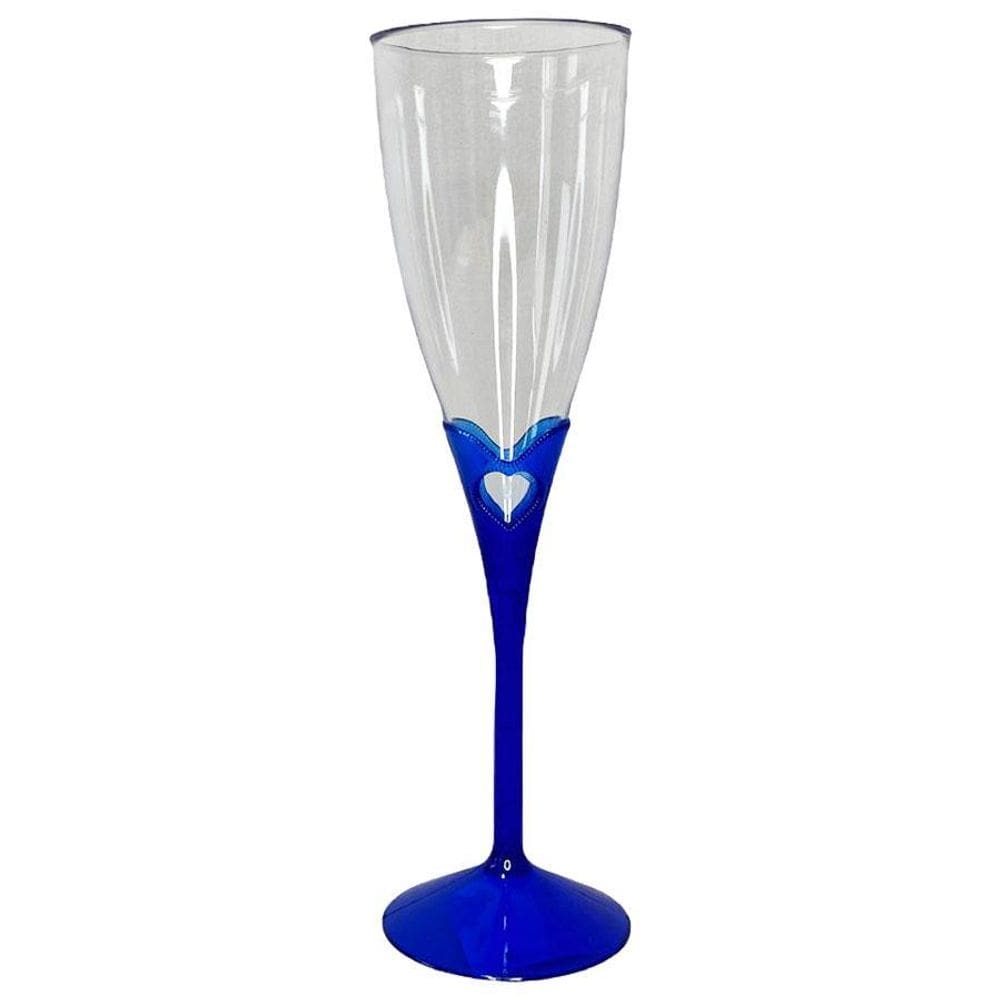 Taça De Champanhe 140Ml Acrílico Evento Festa Base Azul