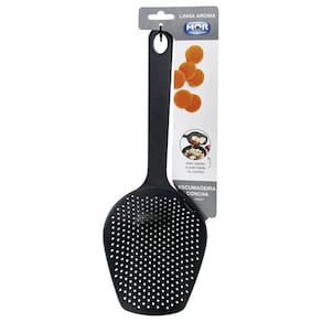 Escumadeira De Concha De Nylon Preta Gourmet Linha Aroma Mor