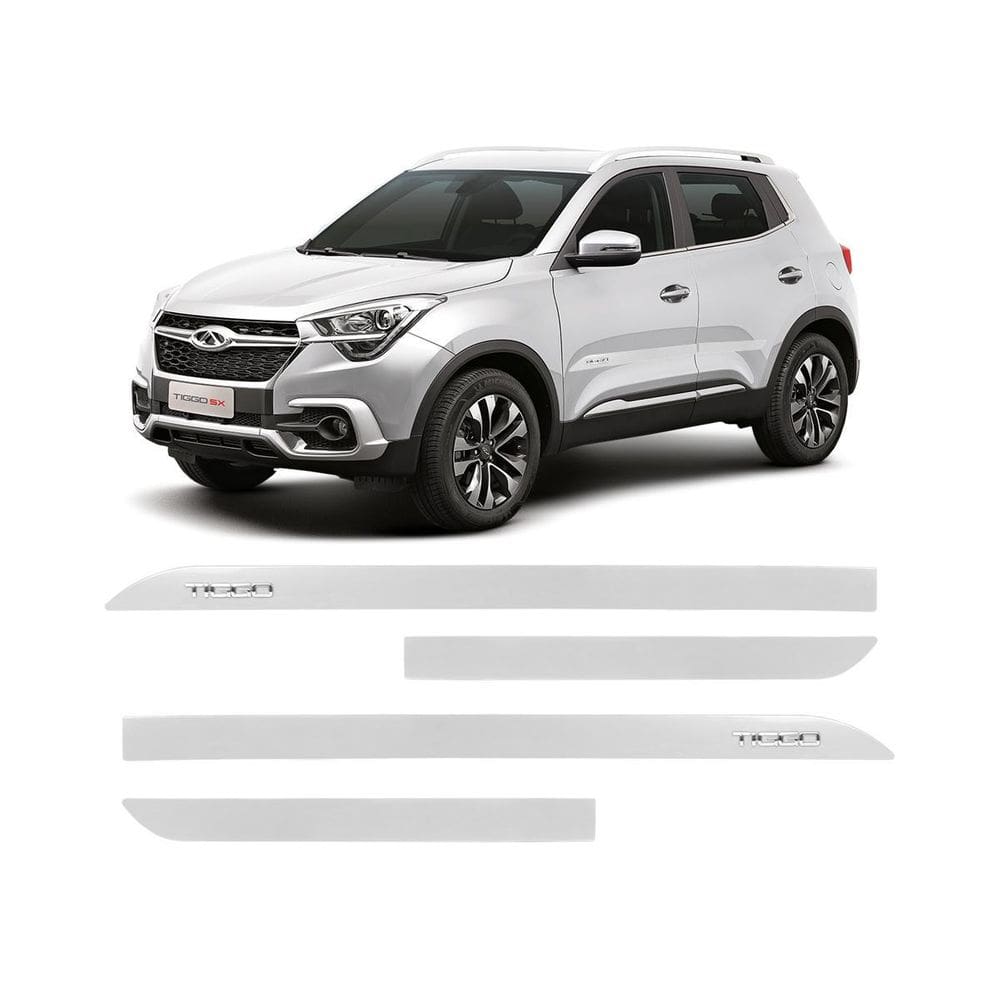 Friso Escrita Cromada Chery Tiggo 5 Branco Perolizado