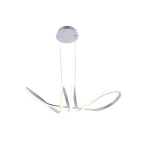 Lustre Pendente Moderno Led Curvas 42W Sala Quarto Cozinha