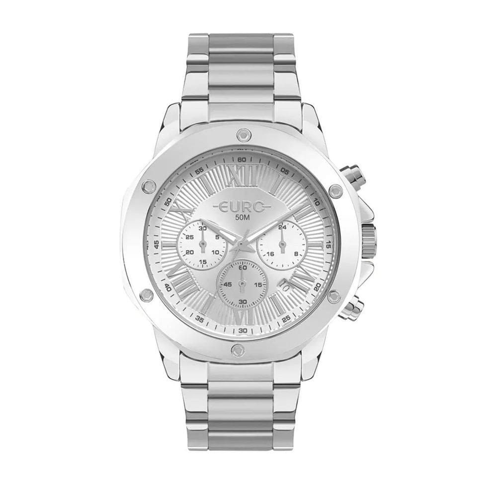 Relógio Euro Feminino Big Case Prata - Eujs25Af/4K