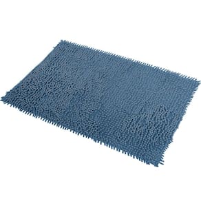 Kit 2 Tapetes Bolinhas Macio 38X58Cm Banheiro Azul