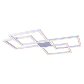 Plafon Sobrepor Perfil Led 96W Design Moderno Quarto Sala