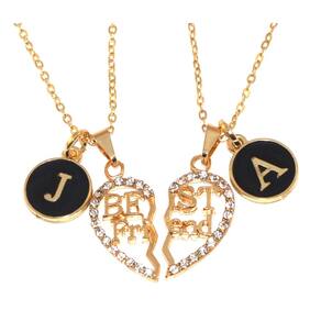 Colar Inicial Nome Best Friends Amigas Eternas Folheado 18k