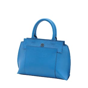 Bolsa Feminina De Couro Transversal Mariart Mini Rubi Azul