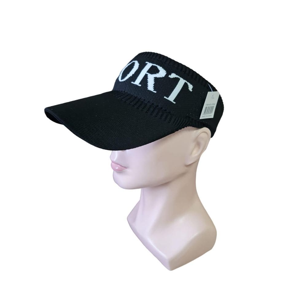 Boné Viseira Tricô Elástico Preto - Proteção Solar