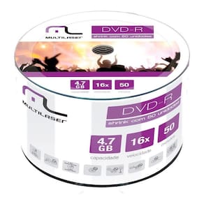 Kit 50 Midia Dvd R Com Logo Virgem Shrink Dv060 Multilaser