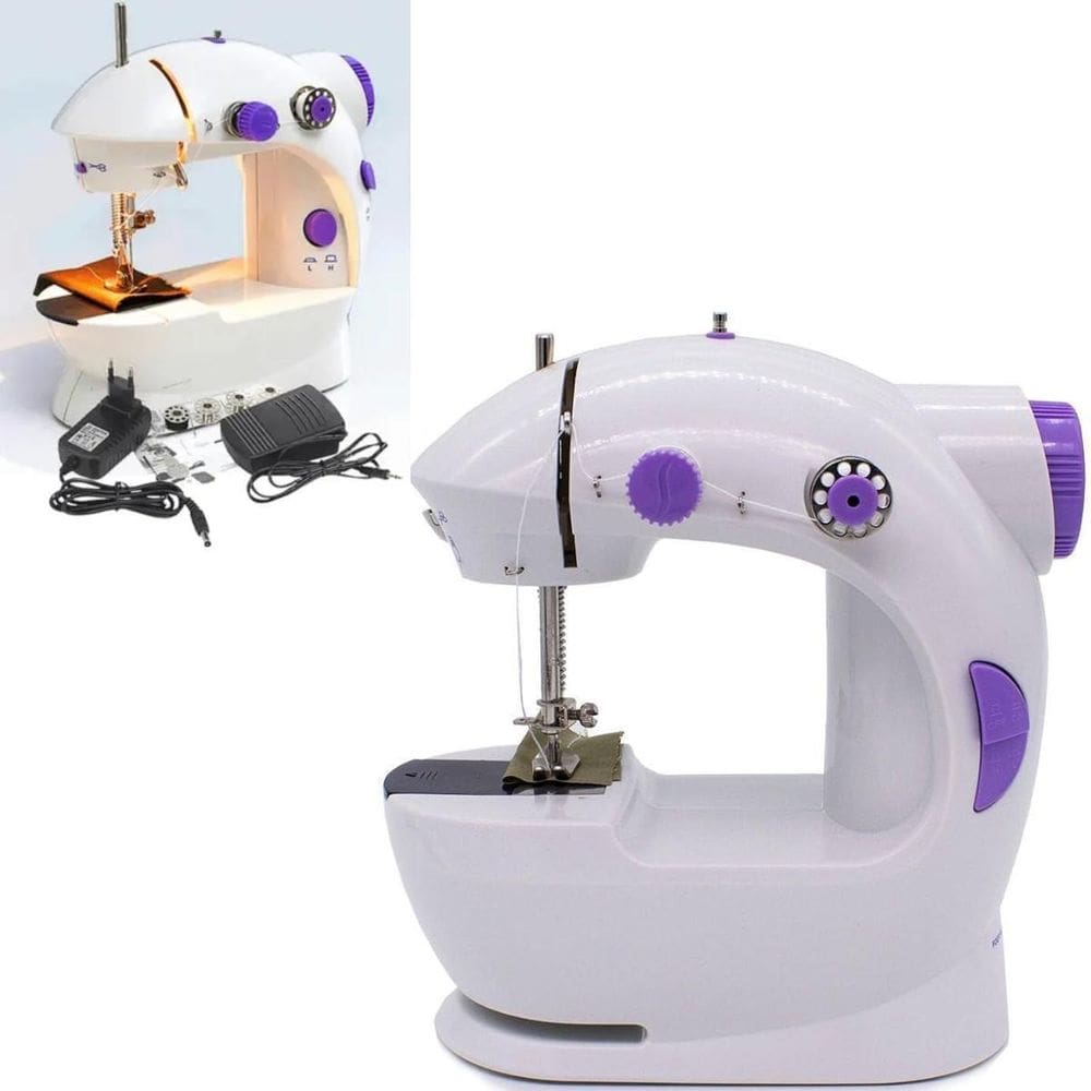 Máquina De Costura Portátil Mini Silenciosa Branca