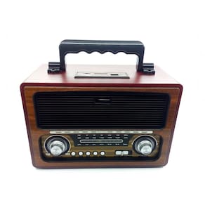 Radio Vintage Portátil Recarregável Bluetooth Fm Am Sw Usb