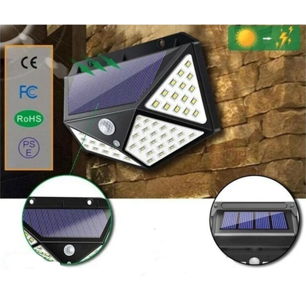 Luminária Led Solar 100 Leds Design Moderno