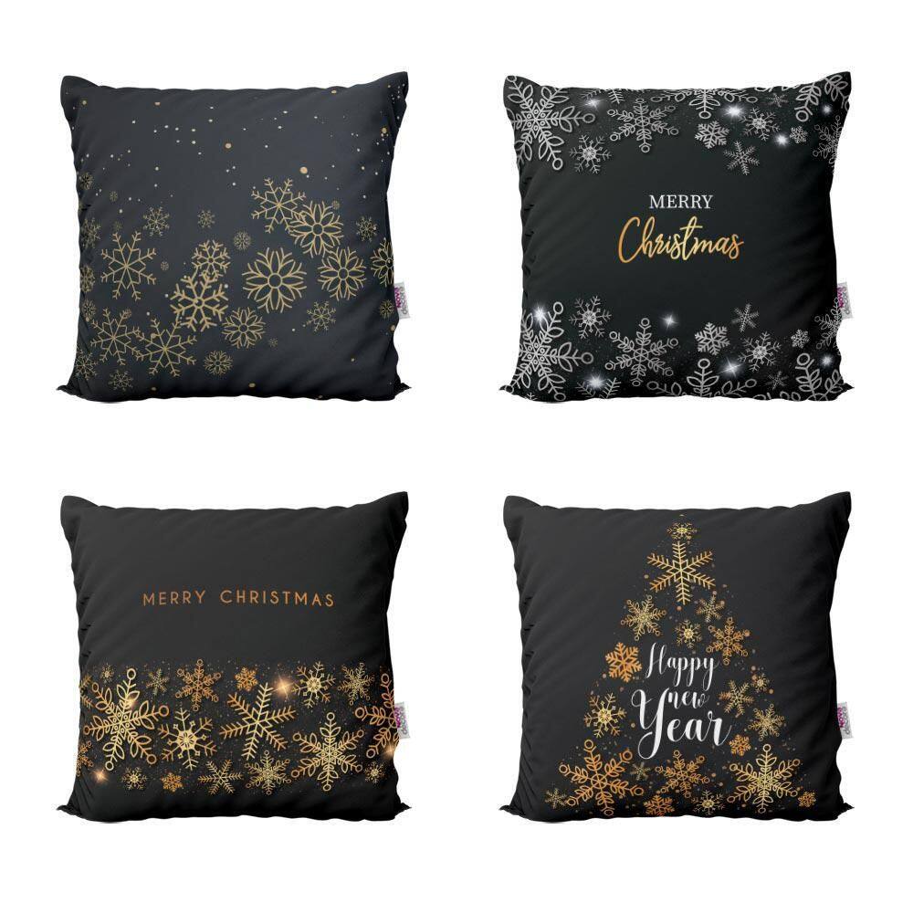 Kit 4 Almofadas Decoração De Natal Para Sofá 40X40