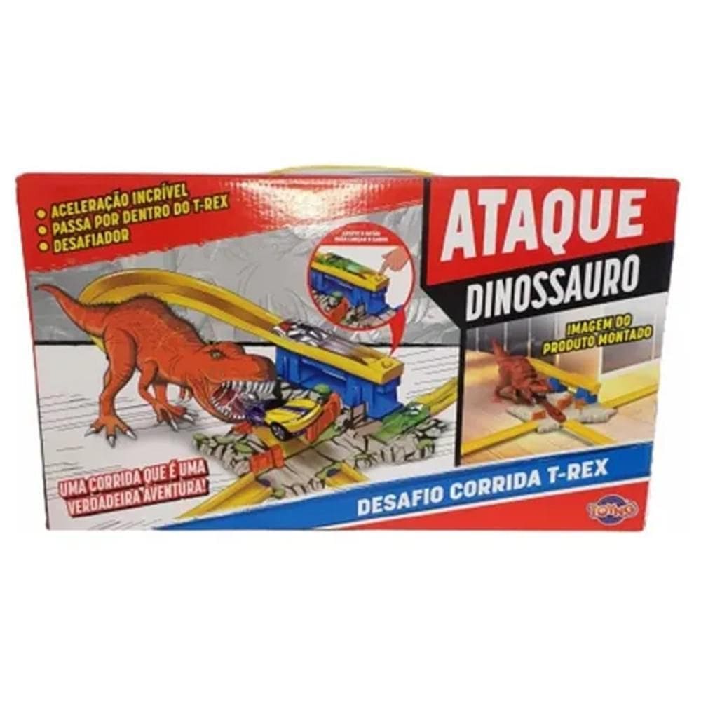 Pista T-Rex Ataque Dino Lançador Carro - Toyng