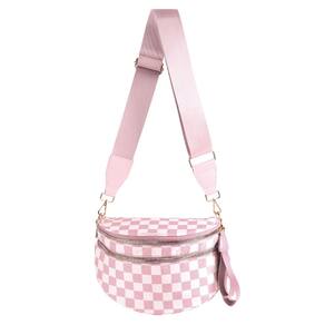 Bolsa tiracolo MEISEY xadrez preta e branca para mulheres