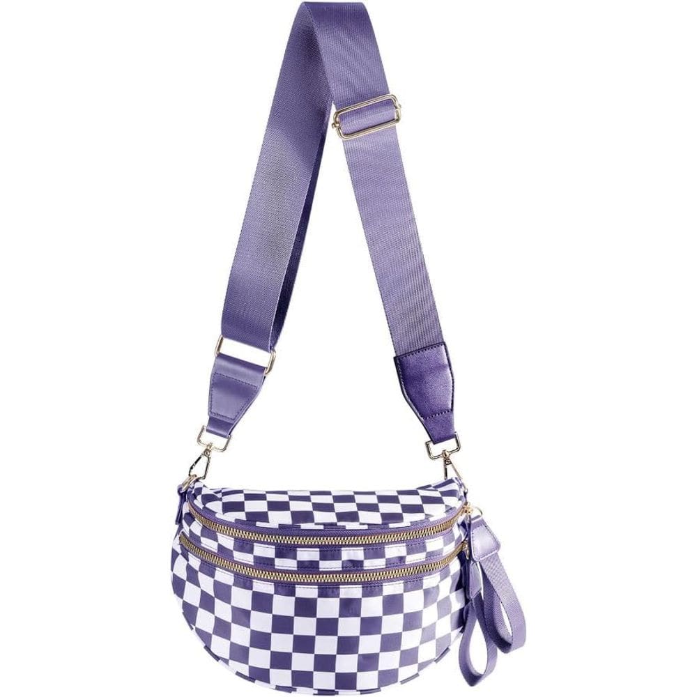 Bolsa tiracolo MEISEY preta/branca quadriculada para mulheres