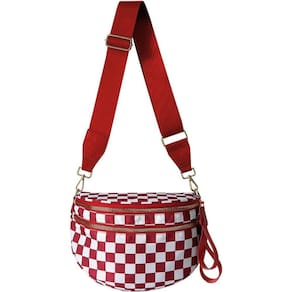Bolsa tiracolo MEISEY xadrez preta e branca para mulheres