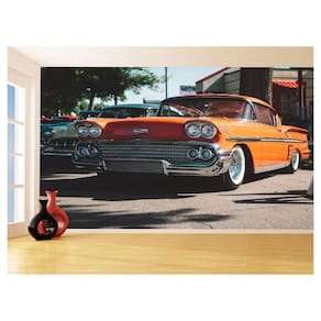 Papel De Parede 3D Carro Antigo Clássico Vintage 3,5M Cxr13