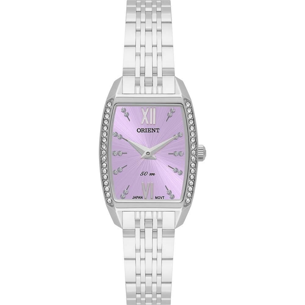 Relógio Orient Feminino Ref: Lbss0092 R3sx Retangular Prateado