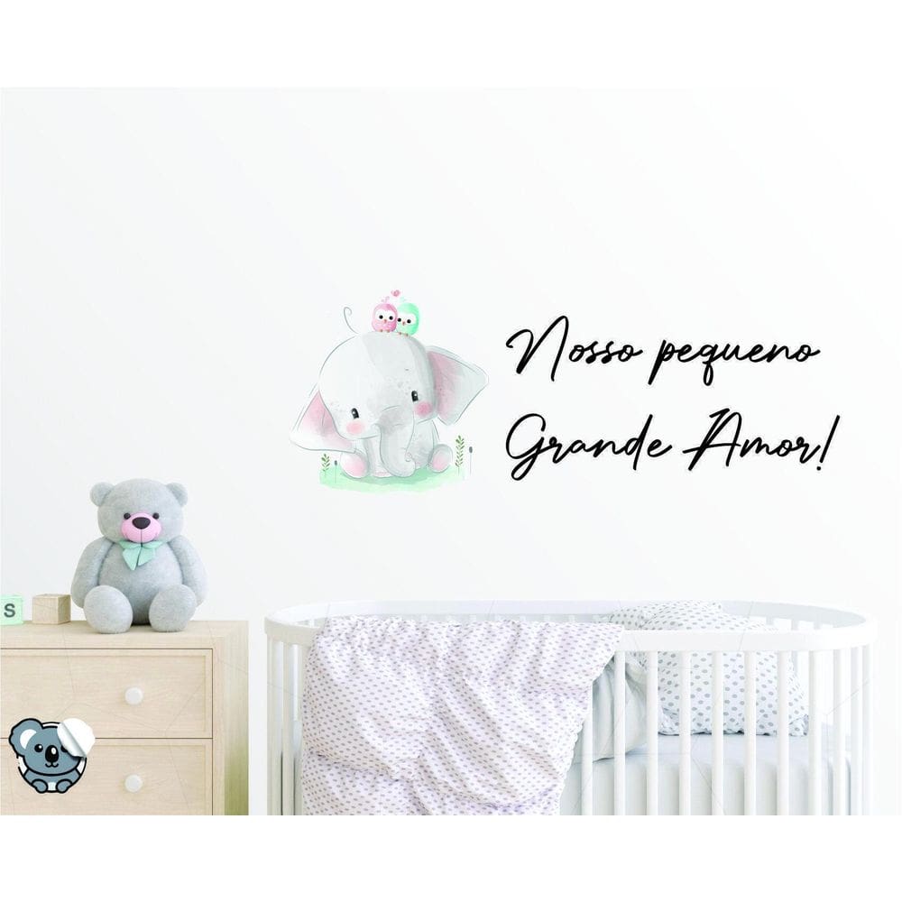 Adesivo De Parede Elefantinha Nosso Pequeno Grande Amor