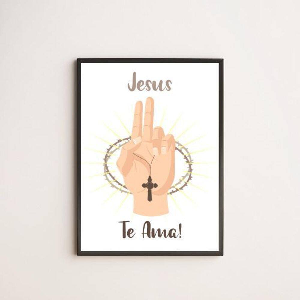 Quadro Decorativo Jesus Te Ama 24X18Cm