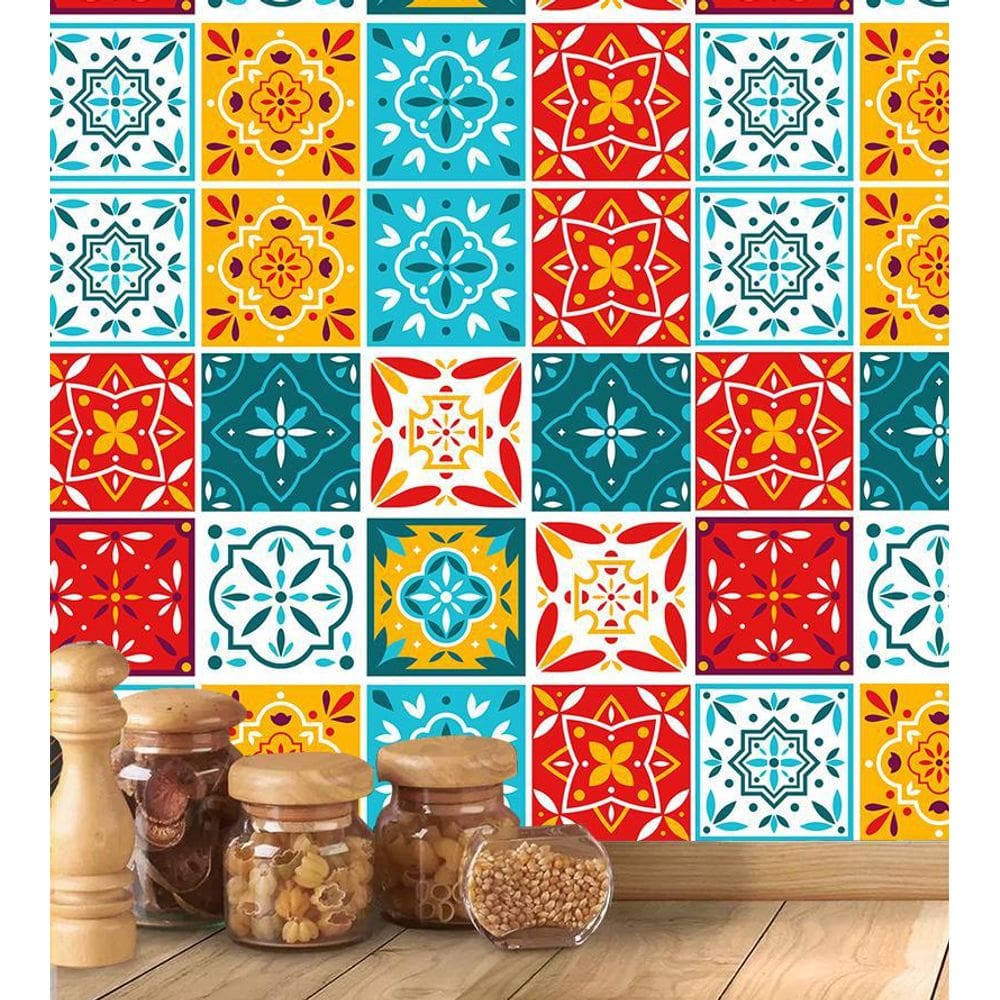 Azulejo Português Hidráulico Adesivo Colorido