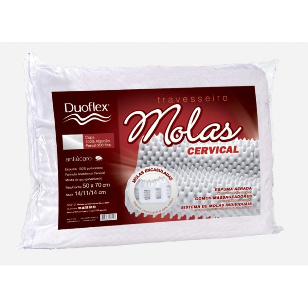 Travesseiro Duoflex Molas Cervical 50x70cm MN2101