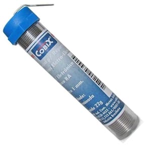 Tubo de Estanho em Fio com Fluxo para Solda Cobix 1mm 22g
