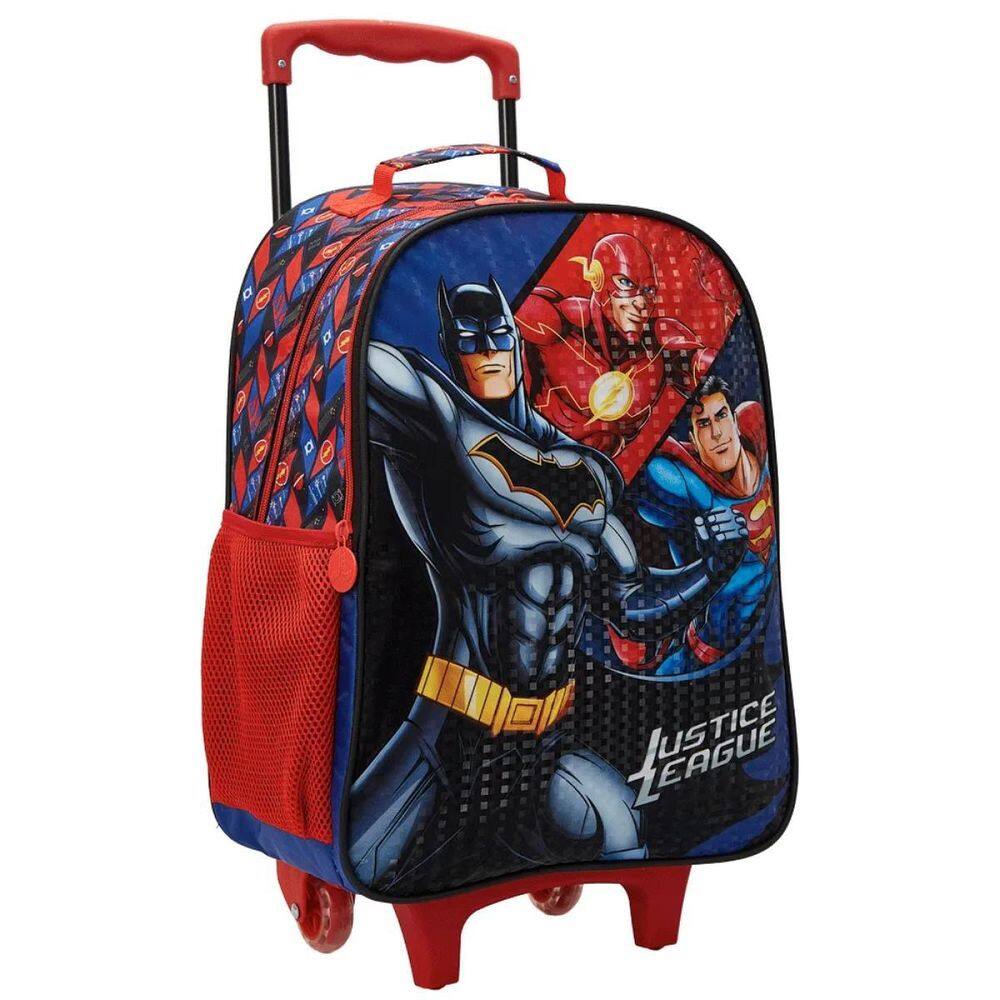 Mochila Escolar Infantil Rodinhas 16 Dc Criança Heróis Liga