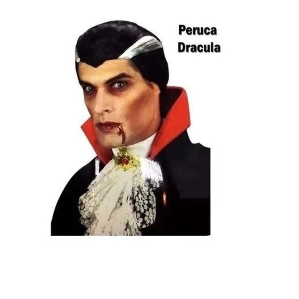 Peruca Conde Drácula Festas Fantasia Halloween Cosplay