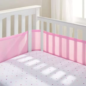 Tela Respirável Rosa Protetor Grade Berço Breathablebaby
