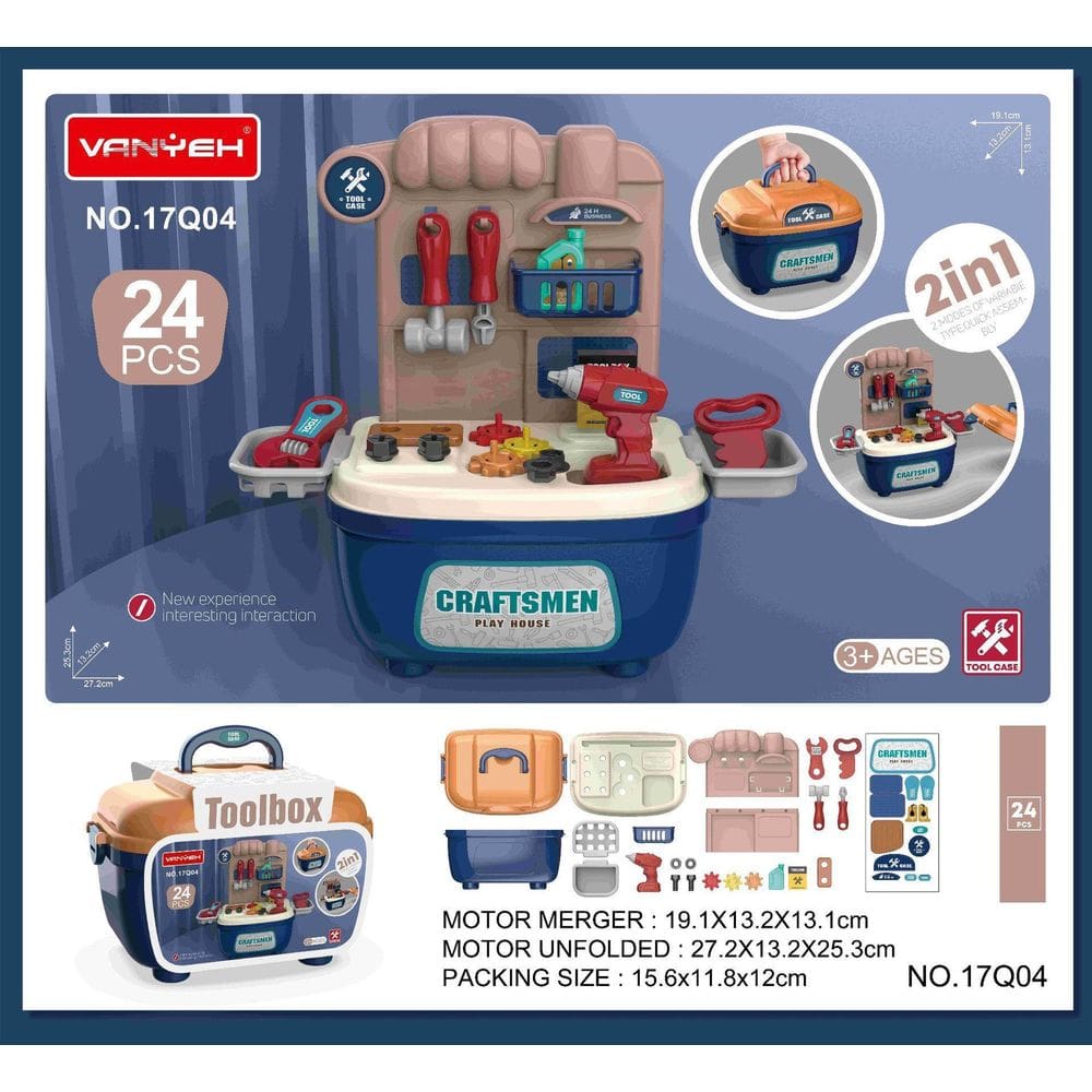 Brinquedo Infantil Maleta De Ferramentas - 24 Peças